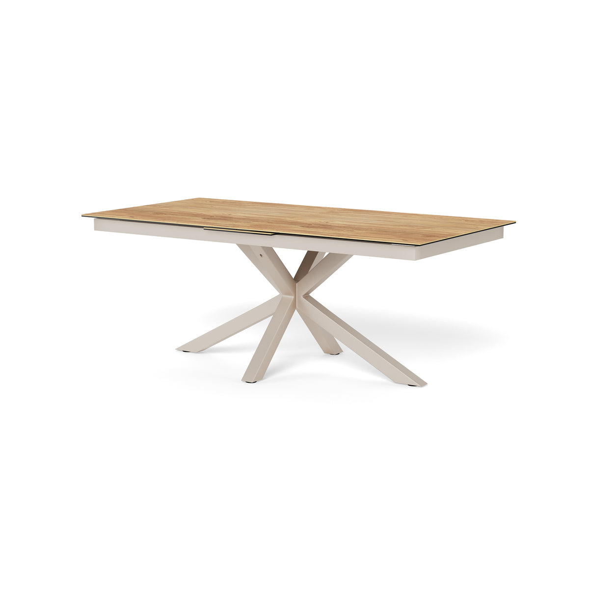 Lorrins Classic Extendable Dining Table, Loft Style – 200-240x76 cm, Sand Beige