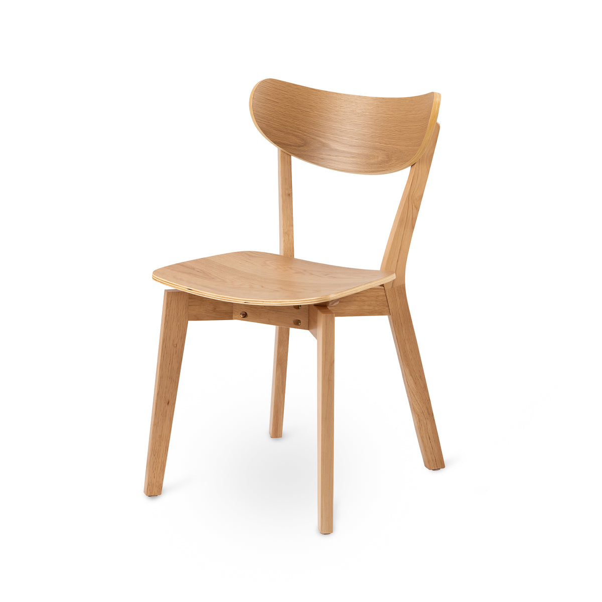 Krel Set of Two Wooden Chairs, Scandinavian Style – Light Oak