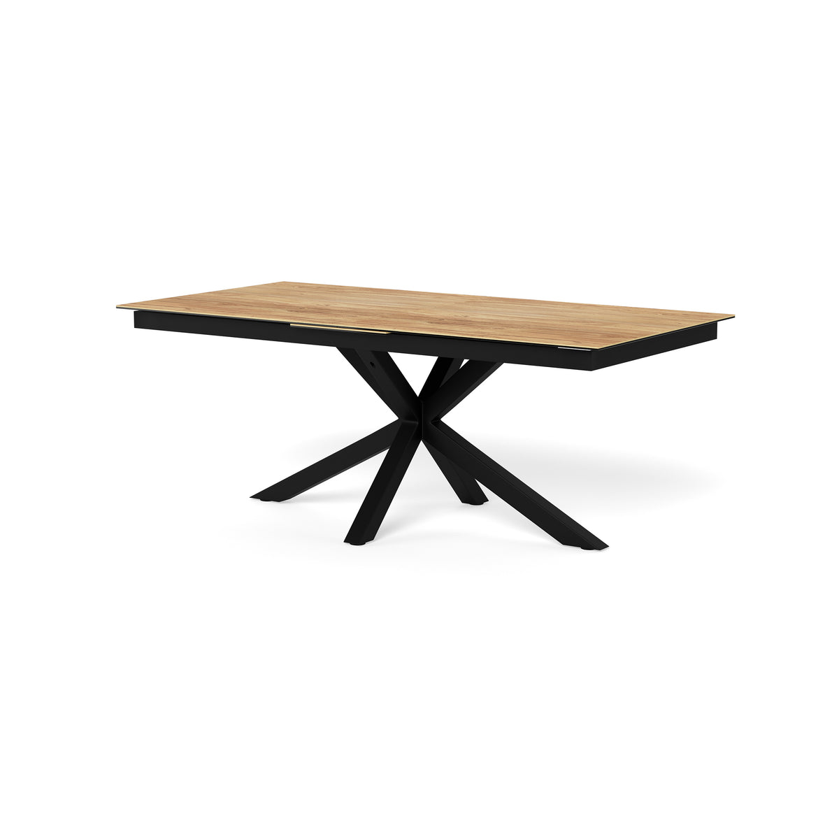 Lorrins Classic Extendable Dining Table, Loft Style – 200-240x76 cm, Black
