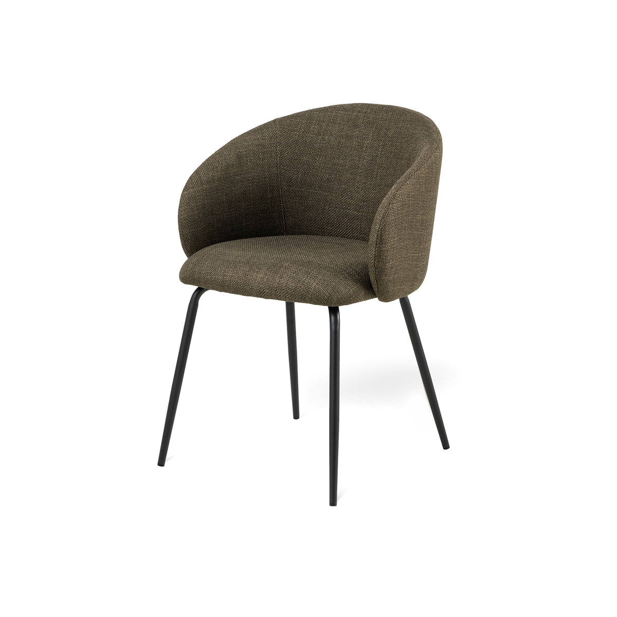 Delmo Set of Two Dining Chairs, Modern Style – Olive Brown