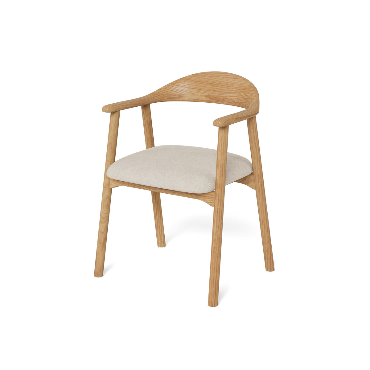 Hikari Set of Two Dining Chairs, Scandinavian Style – Light Beige