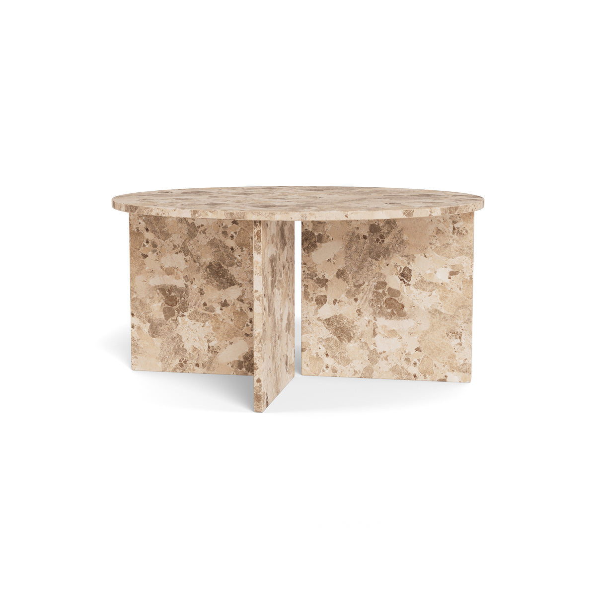 Plaris Round Coffee Table Ø90 cm, Elegant Style – Beige Marble