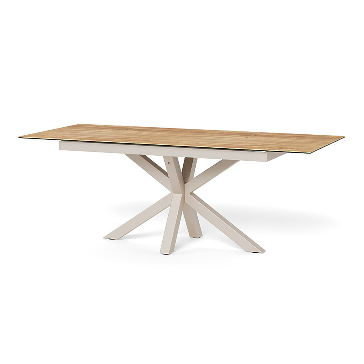 Lorrins Classic Extendable Dining Table, Loft Style – 168-210x76 cm, Sand Beige