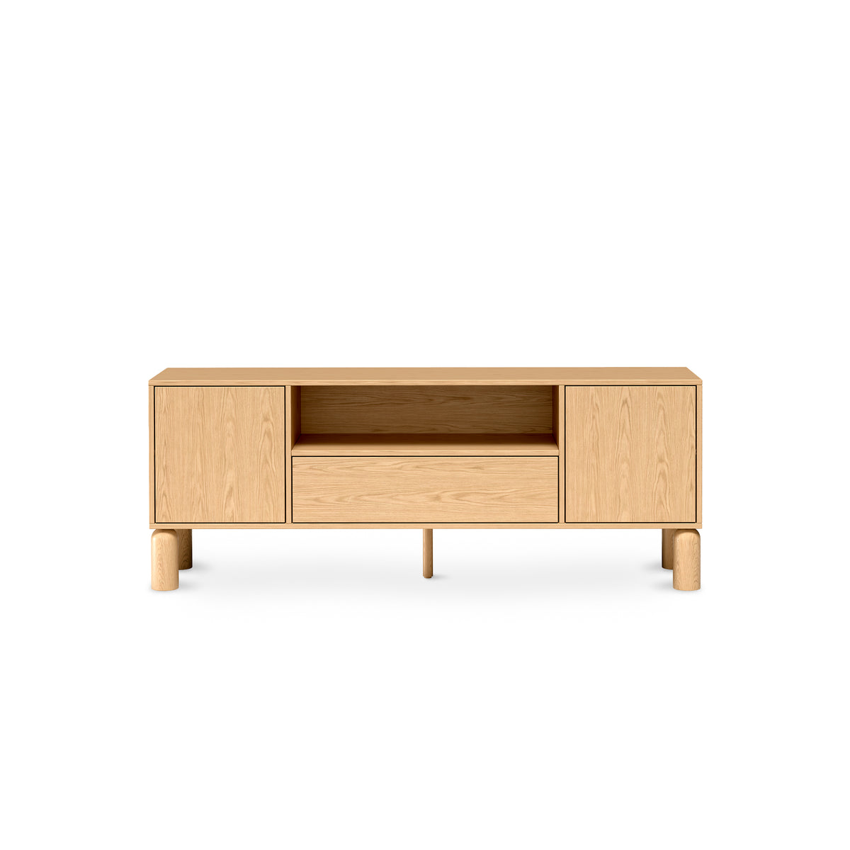 Fjord TV Unit 160x62 with Spacious Storage Compartments, Scandinavian Style – front view