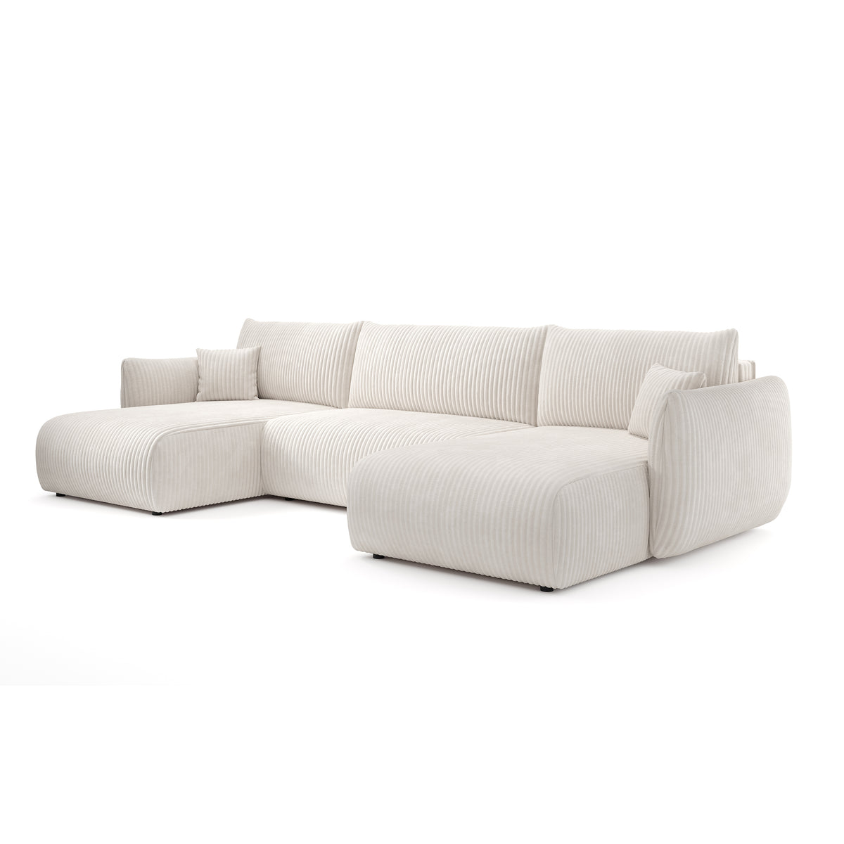 Alloro U Shaped Corner Sofa Bed with Storage, Sleeping Area 145x302 – angled view | Pillovely