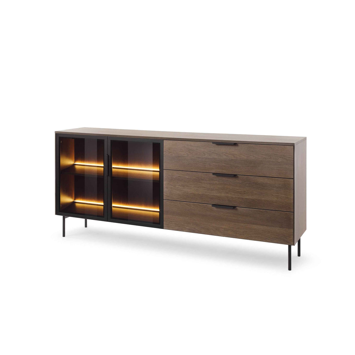 Lummer Sideboard with Doors and Drawers 181x83, Modern Style – Dunin Oak