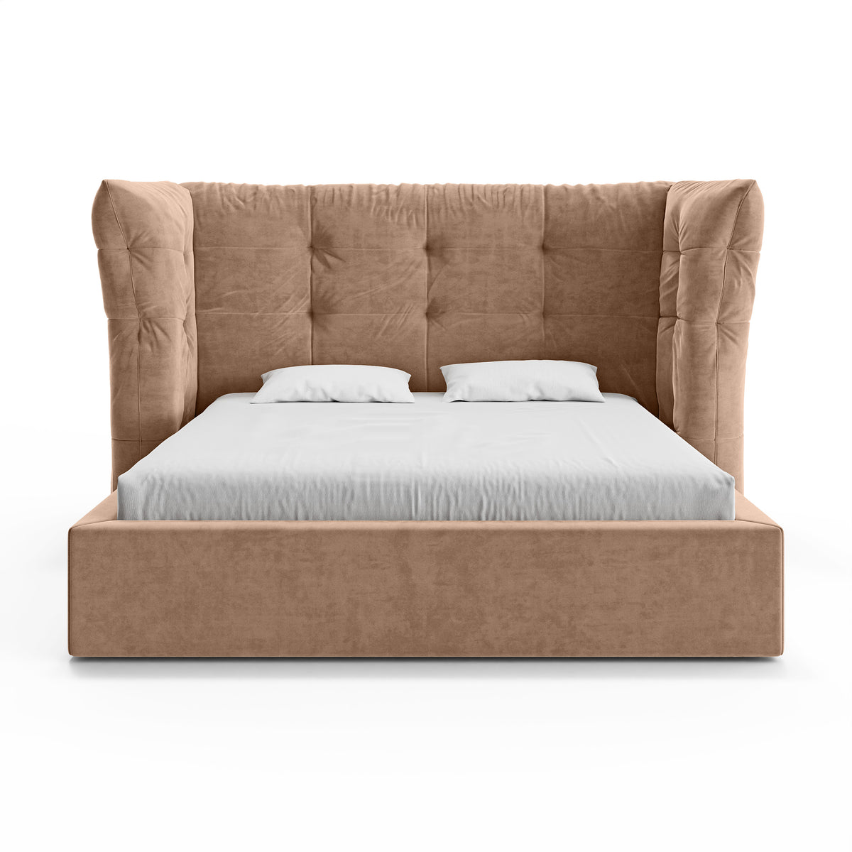Diara Tufted Upholstered Ottoman Bed with Storage, Glamour Style – front view