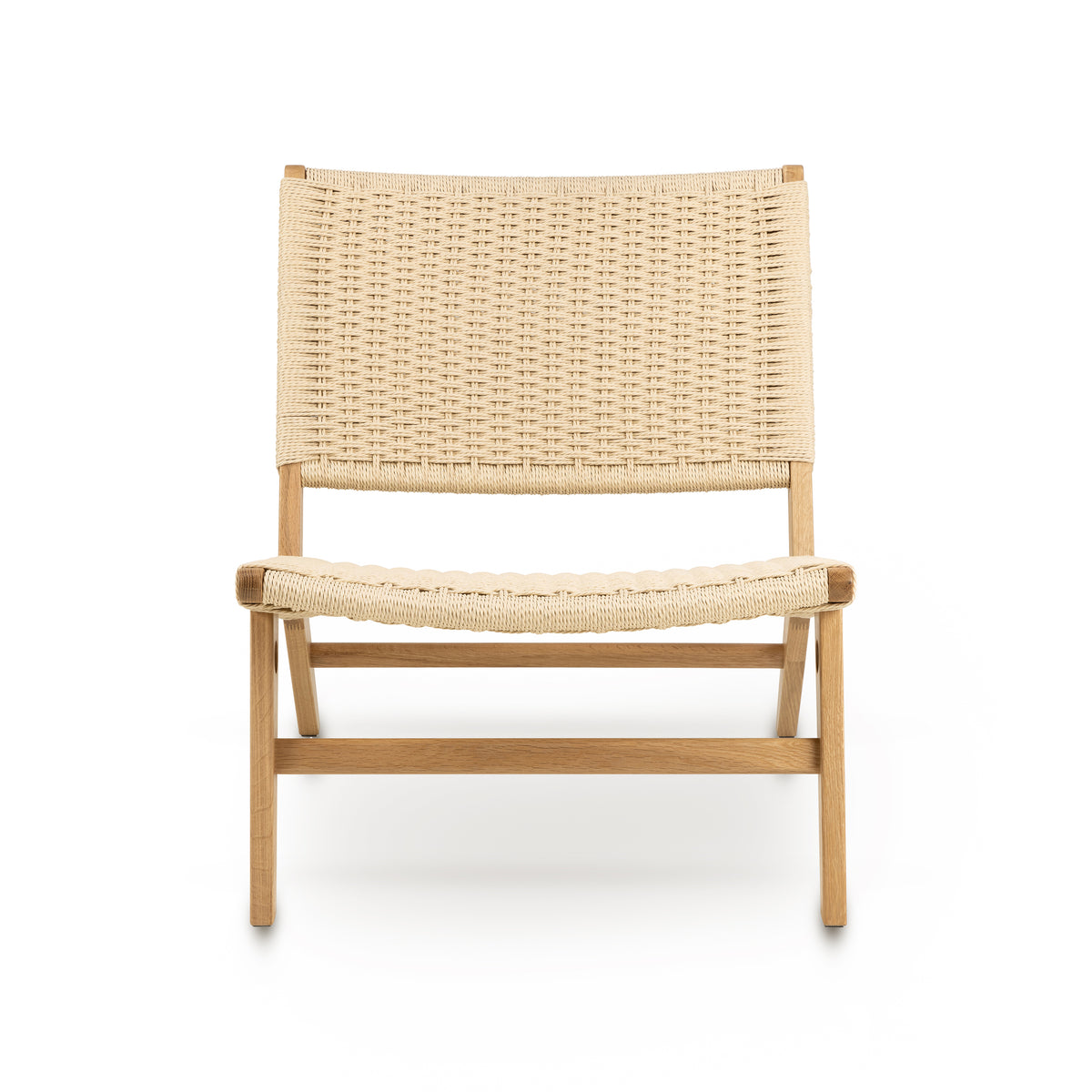 Eren Lounge Chair with Paper Plait Weave, Scandinavian Style – front view