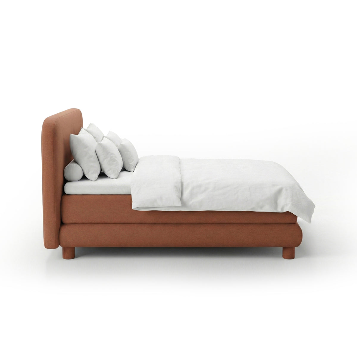 Portela Continental Divan Bed with a Rounded Headboard, Modern Organic Style – front view