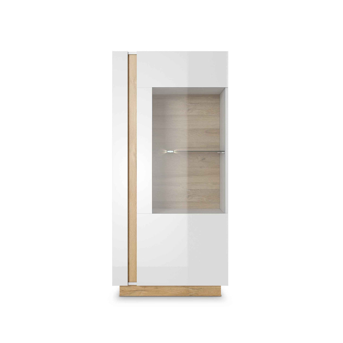 Armelia Glass Display Cabinet 72x154 cm, Modern Style – front view