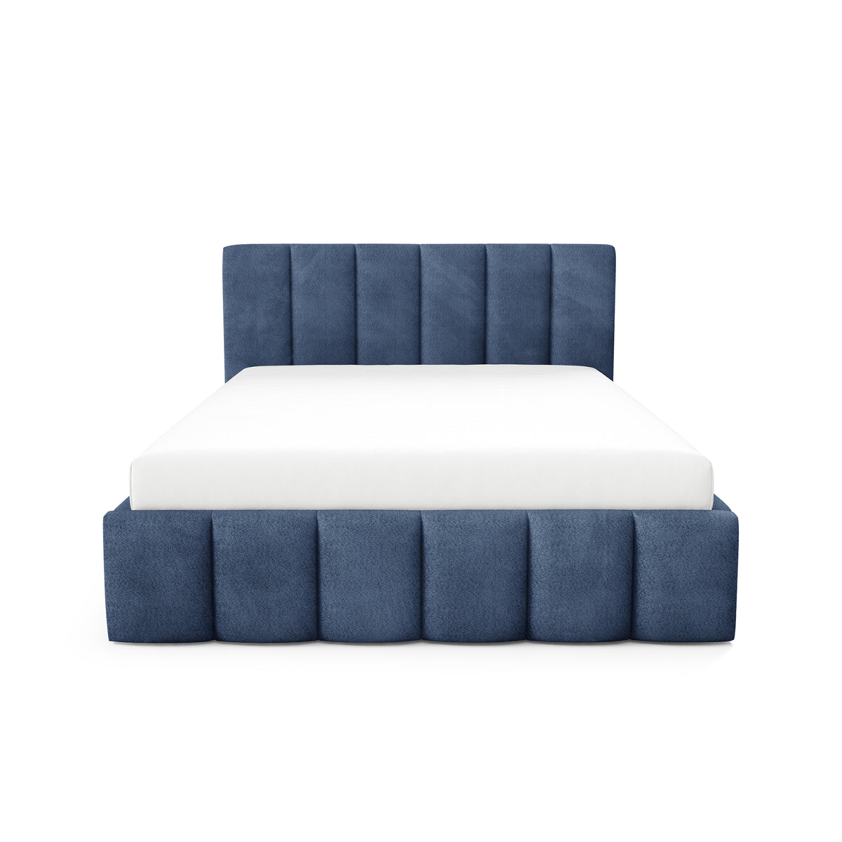 Nerom Quilted Upholstered Ottoman Bed with Storage, Various Sizes in Elegant Style, Coral Fabric – front view