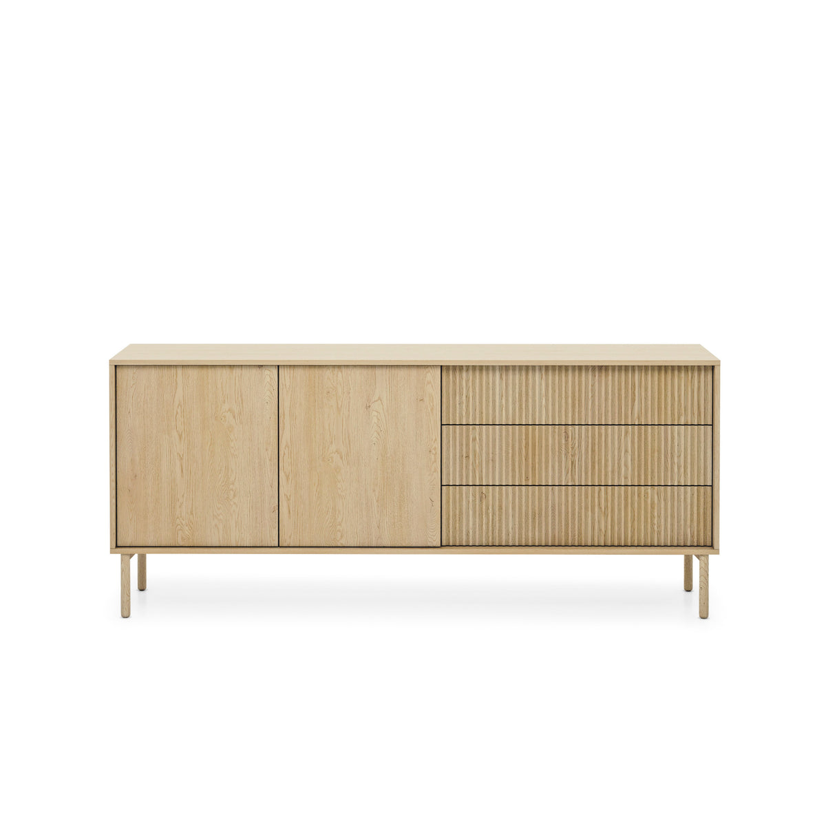 Viola 2-door Sideboard with 3 Drawers 187x80, Japandi Style – front view
