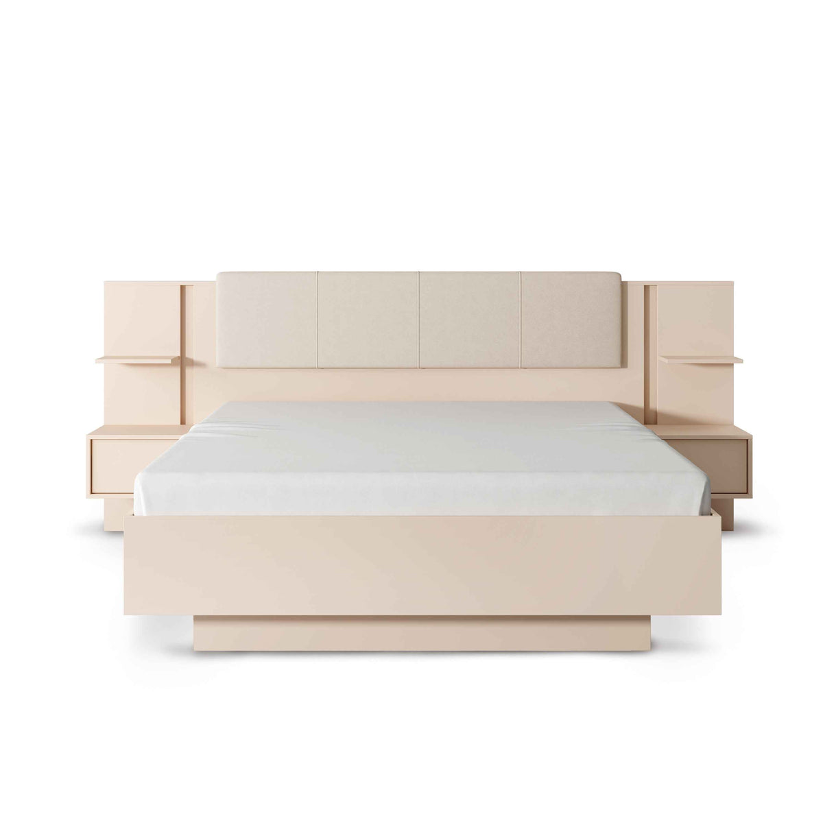 Dust Upholstered Ottoman Bed with Storage, Glamour Style – front view