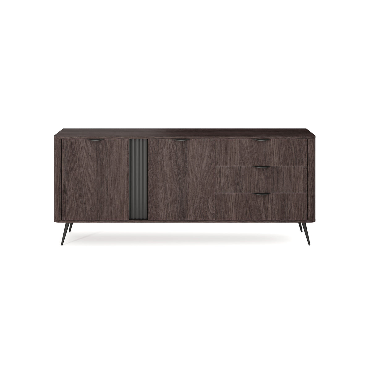 Velia Wide Sideboard 195x81 with Cabinets and Drawers, Soft Loft Style – front view