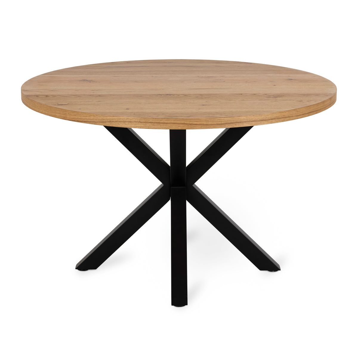 Stela Classic Round Dining Table 120x77 cm, Industrial Style – front view
