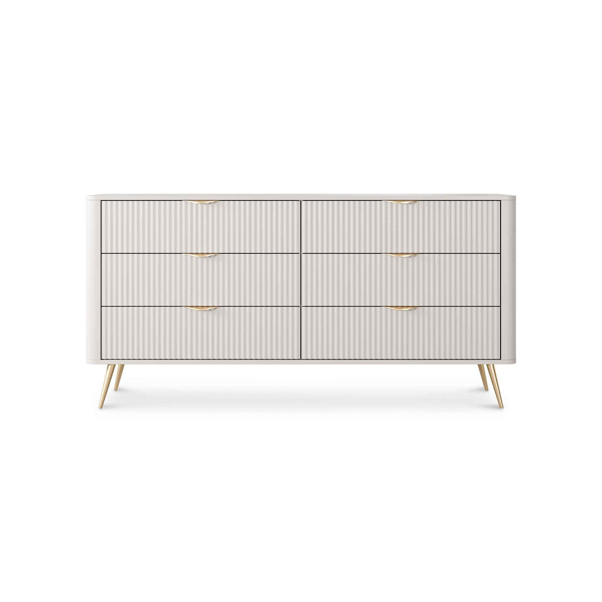 Laanti Chest of Drawers 163x81 with 6 Drawers, Elegant Style – front view