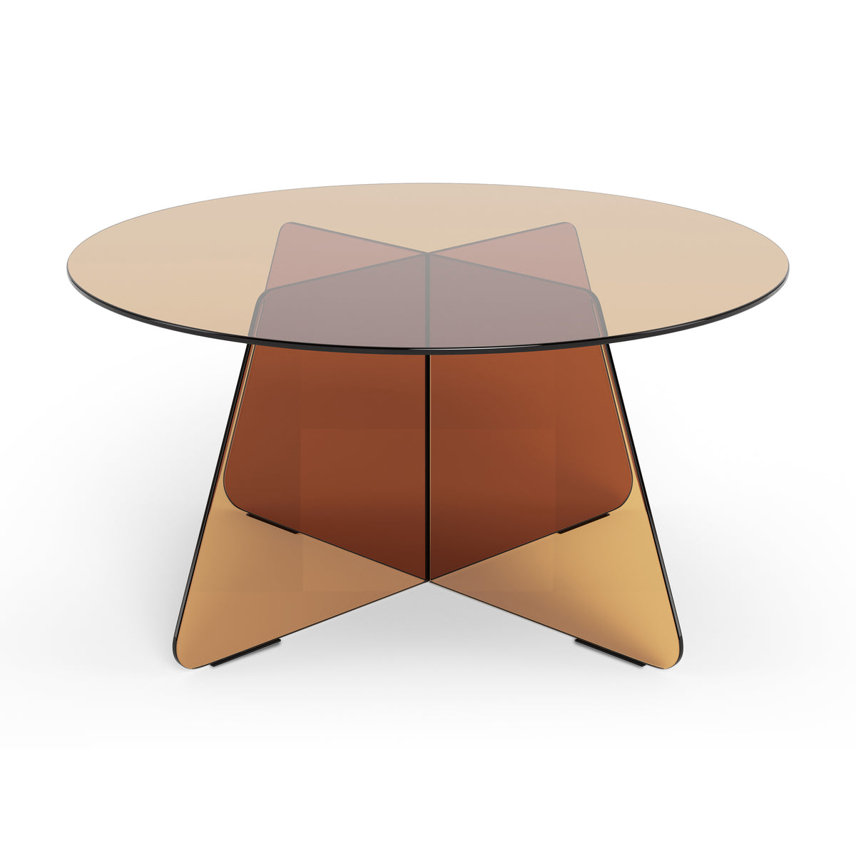 Aria Glass Round Coffee Table for the Living Room Ø80 cm, Modern Style – front view