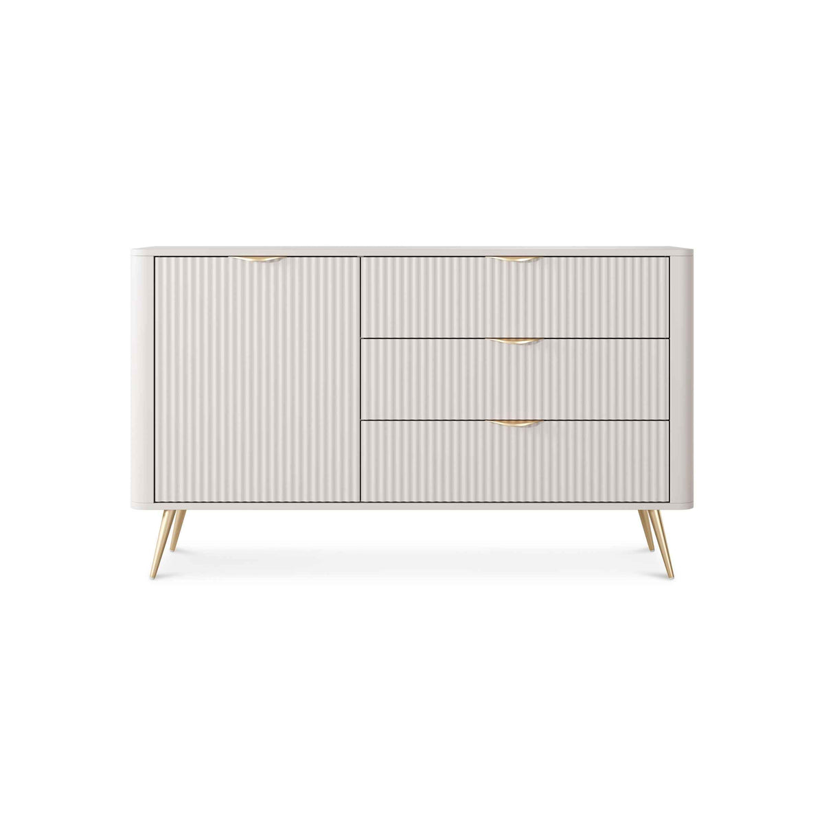Laanti Sideboard with Drawers and Doors 138x81, Elegant Style – front view