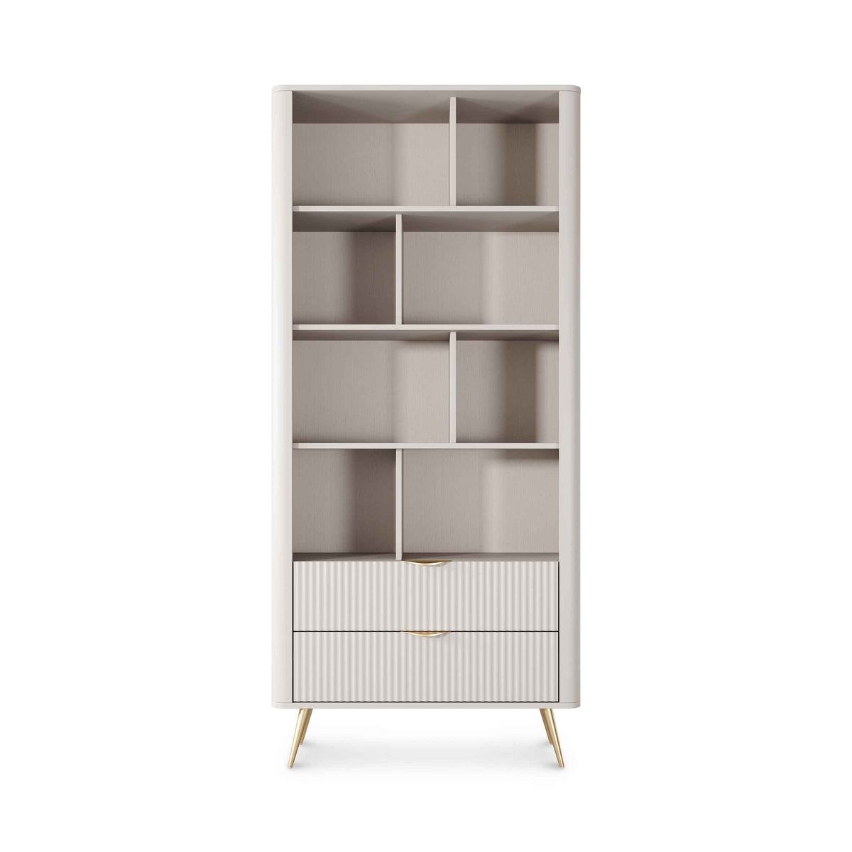 Laanti Bookcase 88x194 with Shelves, Elegant Style – front view
