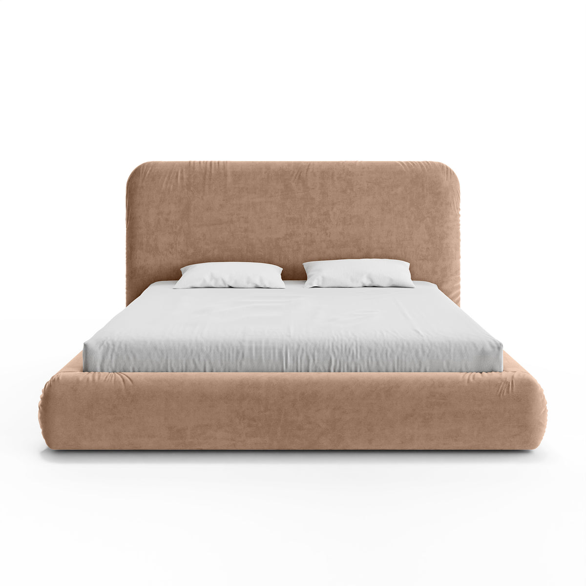 Paries Upholstered Ottoman Bed with Storage, Modern Organic Style – front view