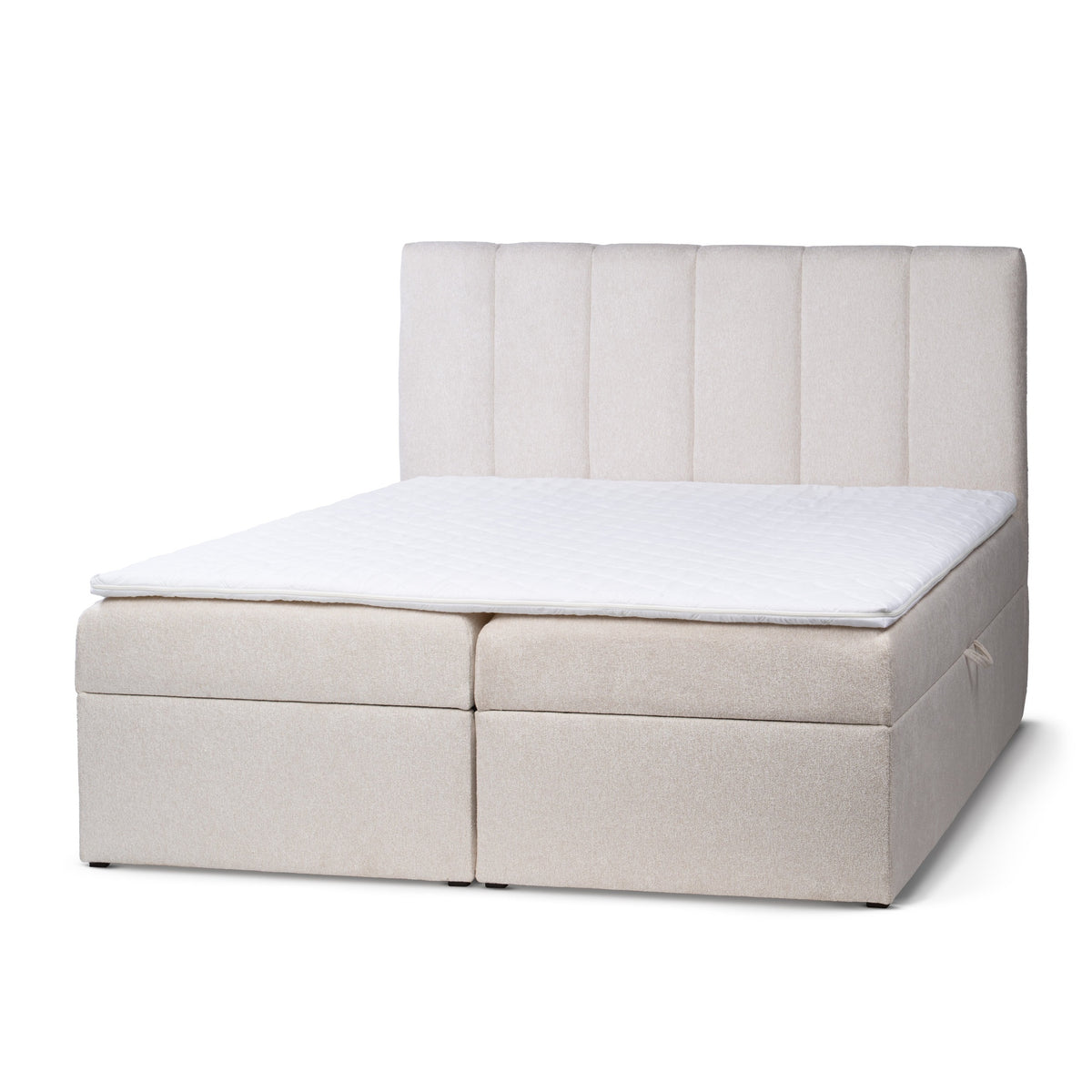 Stavy Continental Divan Bed with Topper and Storage, Scandinavian Style – Pigeon Mist (TORO 25), 200