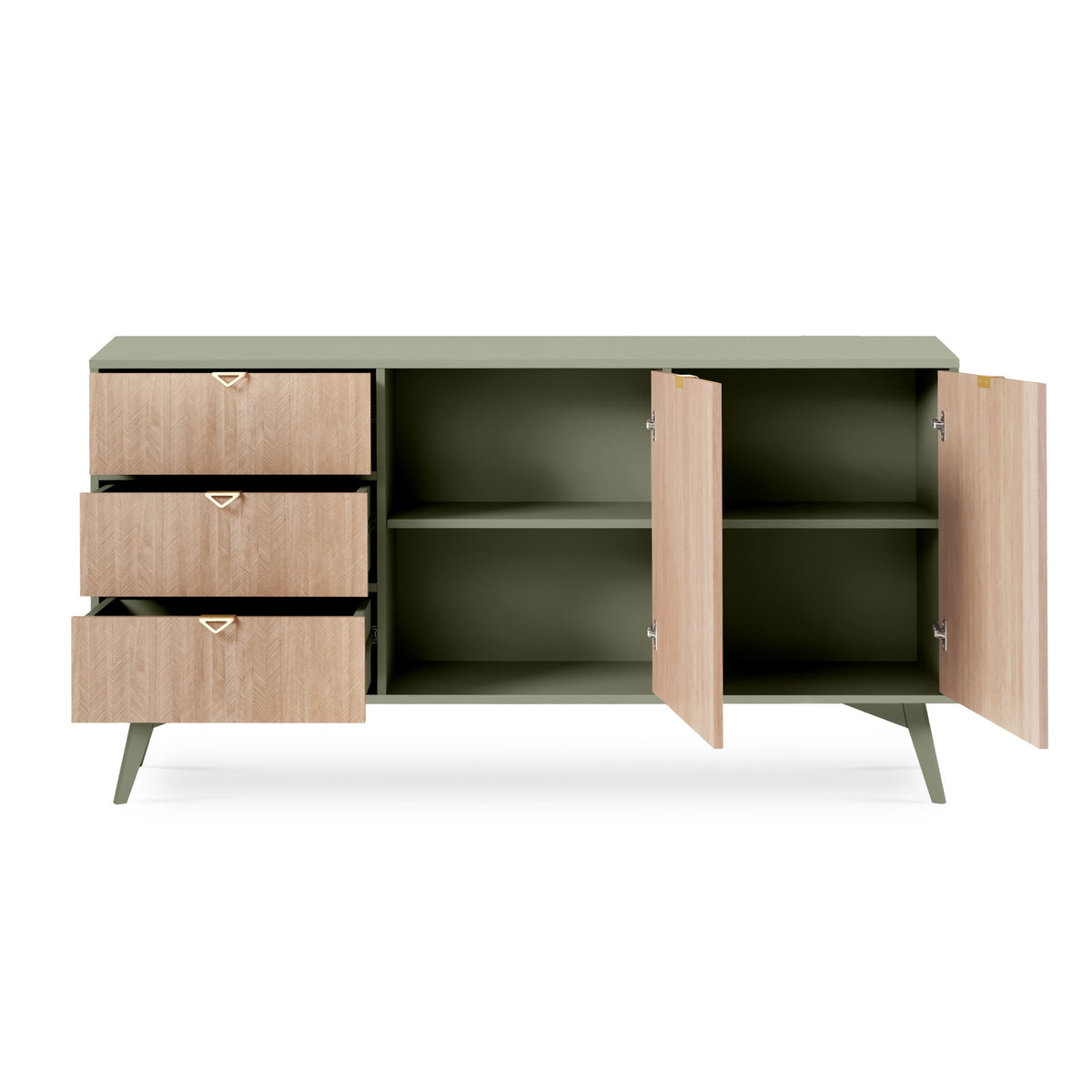 Mandala Sideboard 158x80 with Drawers and Cabinets, Japandi Style – photo 15