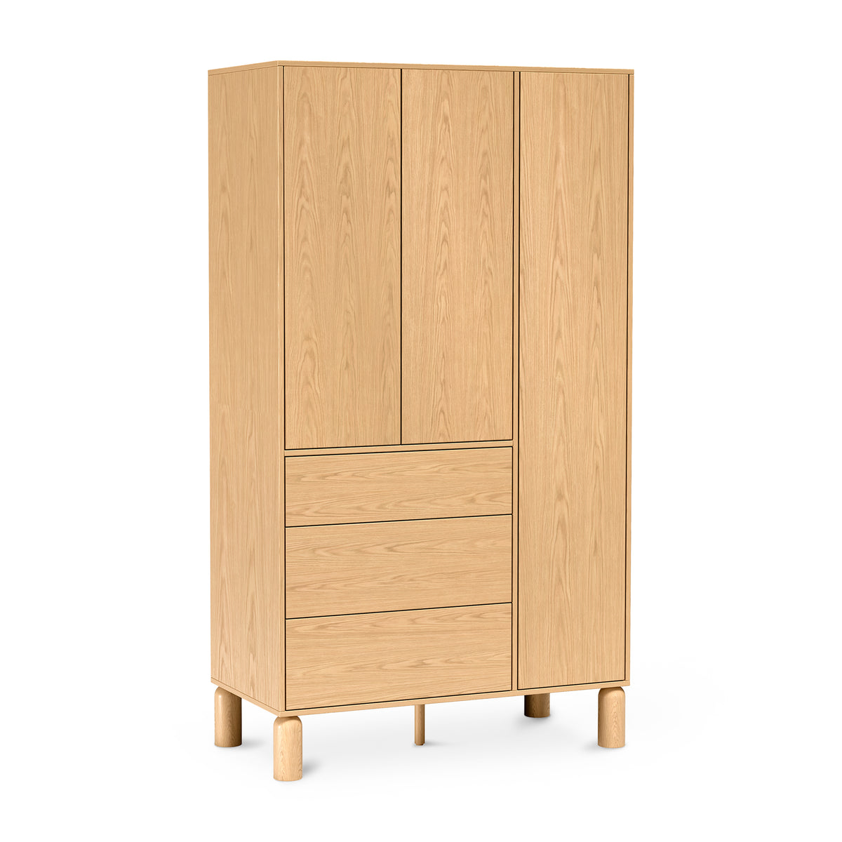 Fjord Spacious Wardrobe 110x197, Scandinavian Style – angled view | Pillovely