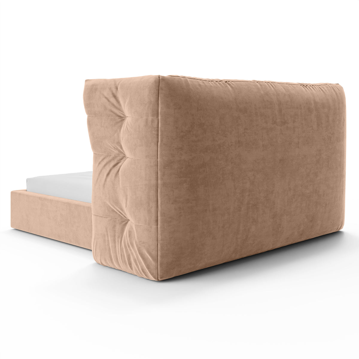 Diara Tufted Upholstered Ottoman Bed with Storage, Glamour Style – back view