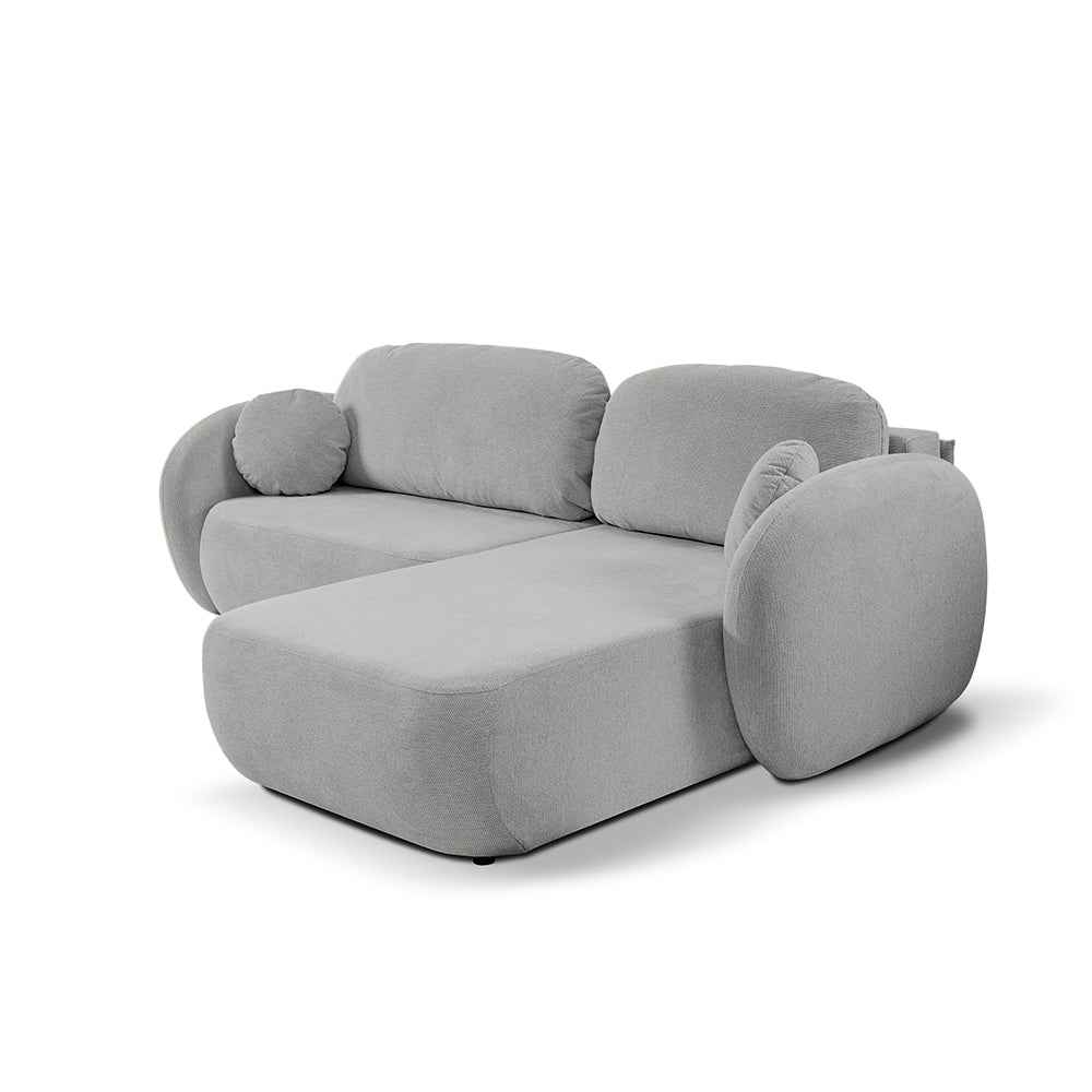 Olemo Corner Sofa Bed DL 248 cm, Modern Style, Aragon Fabric – Right-sided, Ashy Taupe (ARAGON 80)