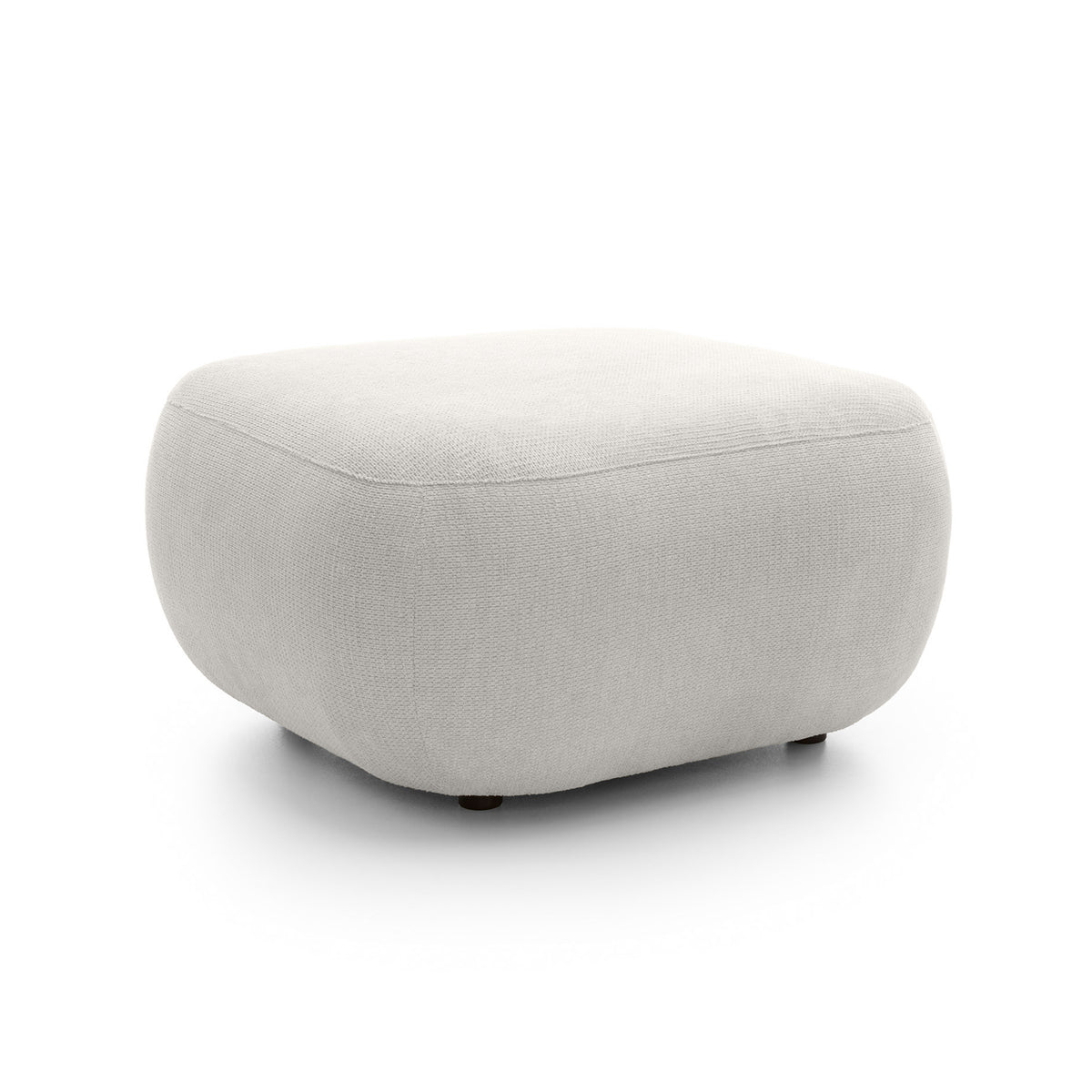 Olemo Relaxation Pouffe 75x39 cm made of PUR Foam, Japandi Style, Aragon Fabric – Porcelain White (ARAGON 01)