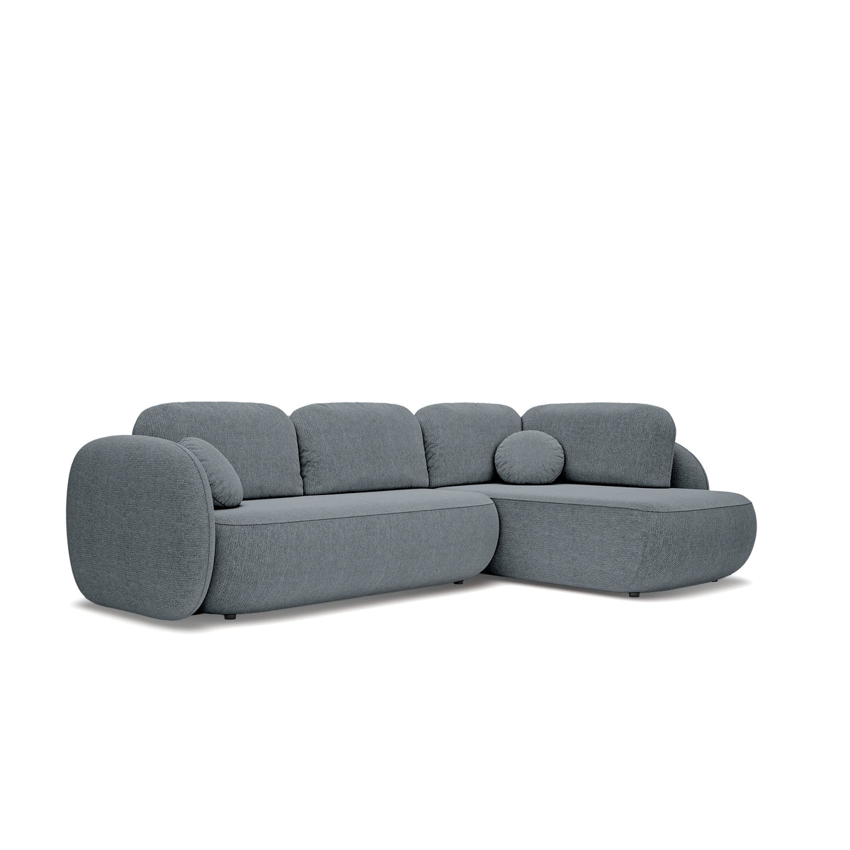 Olemo Corner Sofa Bed with Storage, Sleeping Area 123x250, Organic Modern – Right-hand facing, Dark Ash (ARAGON 93)