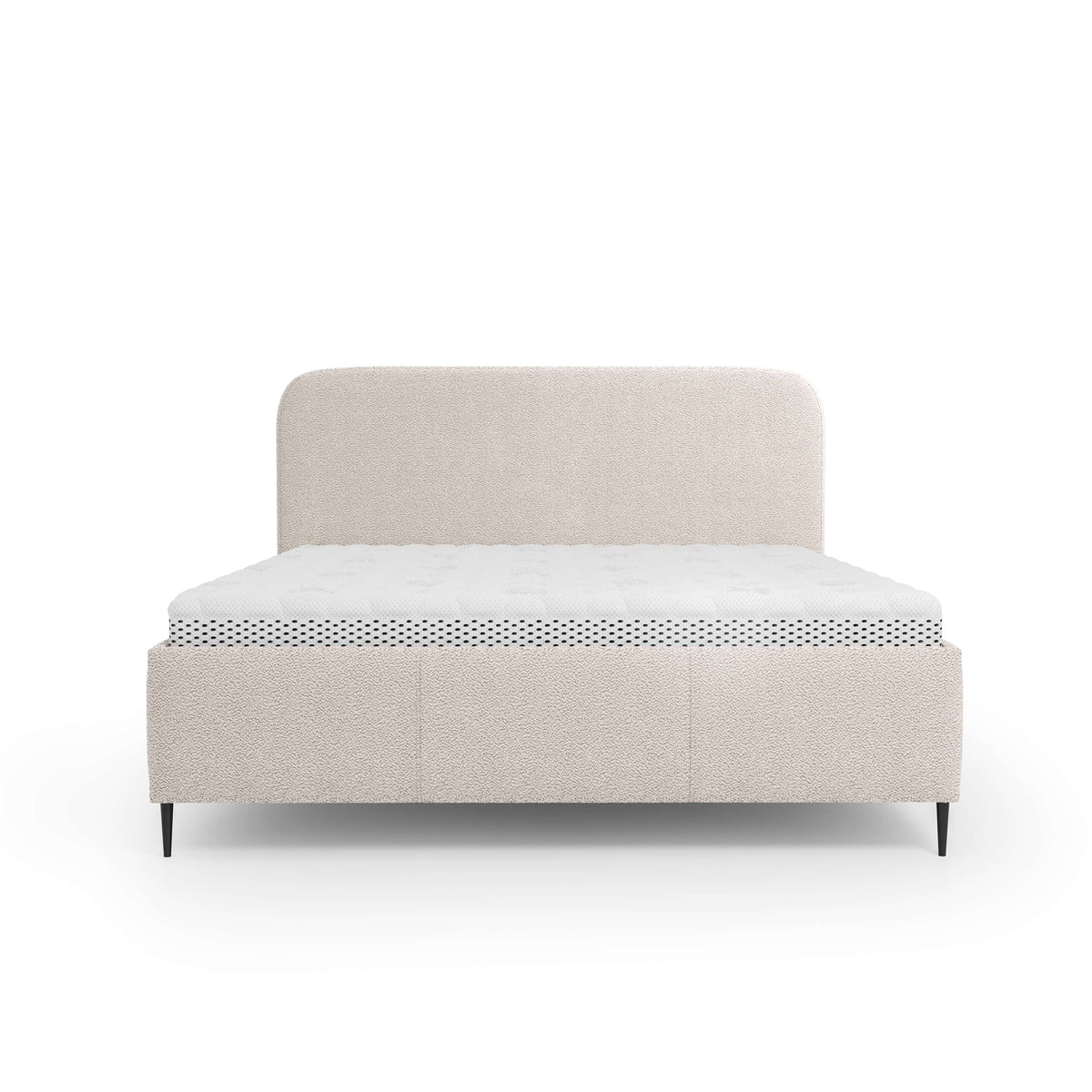 Edi Upholstered Ottoman Bed with Storage, Modern Style – front view