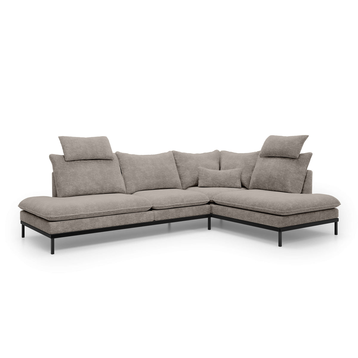 Leafy 4 Seater Premium Corner Sofa 293×198 cm, Elegant Style – Right-Sided, Muted Sepia (CREMONA 24)