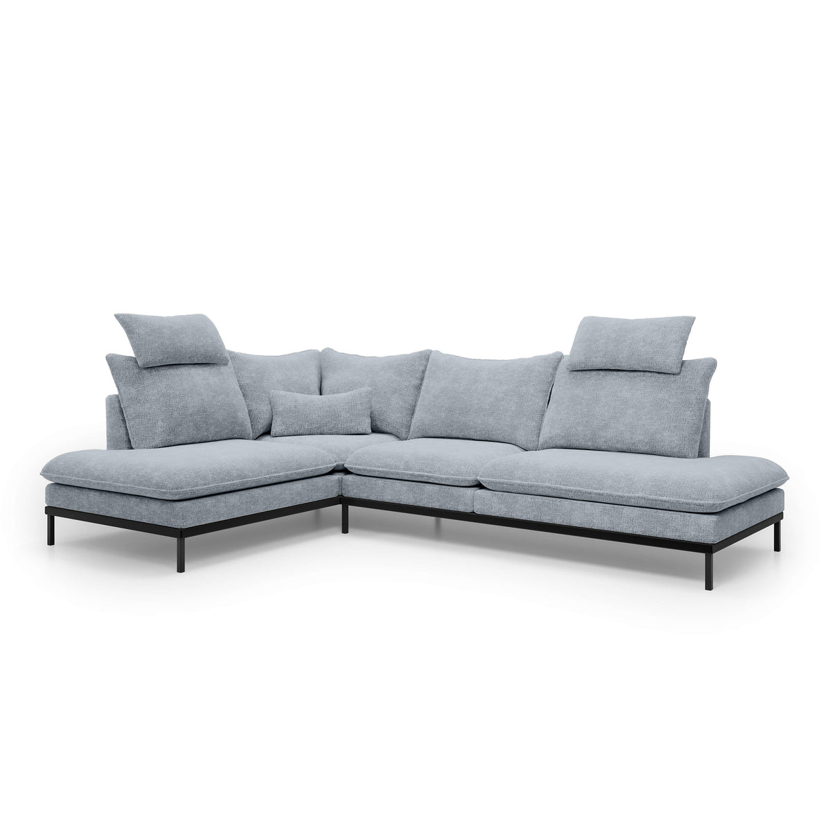 Leafy 4 Seater Premium Corner Sofa 293×198 cm, Elegant Style – Left-Sided, Misty Ocean (CREMONA 70)