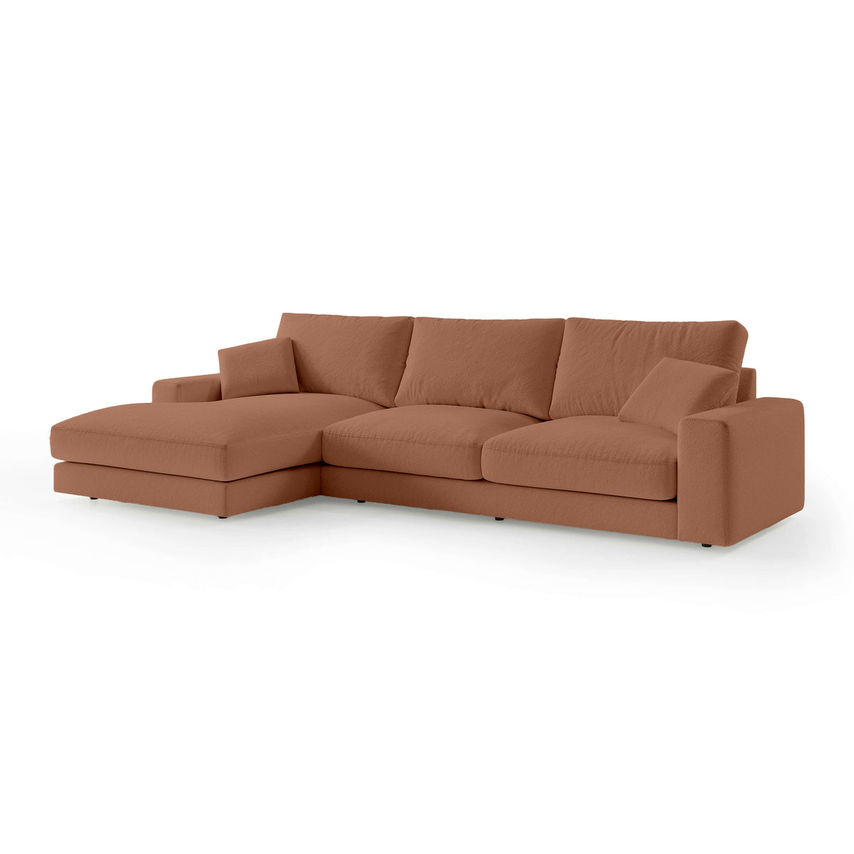 Harvesty 4–5 Seater Premium Corner Sofa, Minimalist Style – Left-Sided, Cinnamon Matte (ARAGON 56)