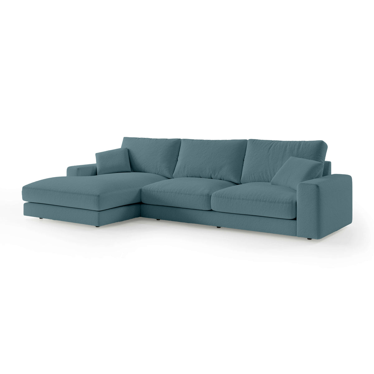 Harvesty 4–5 Seater Premium Corner Sofa, Minimalist Style – Left-Sided, Ocean Steel (ARAGON 75)
