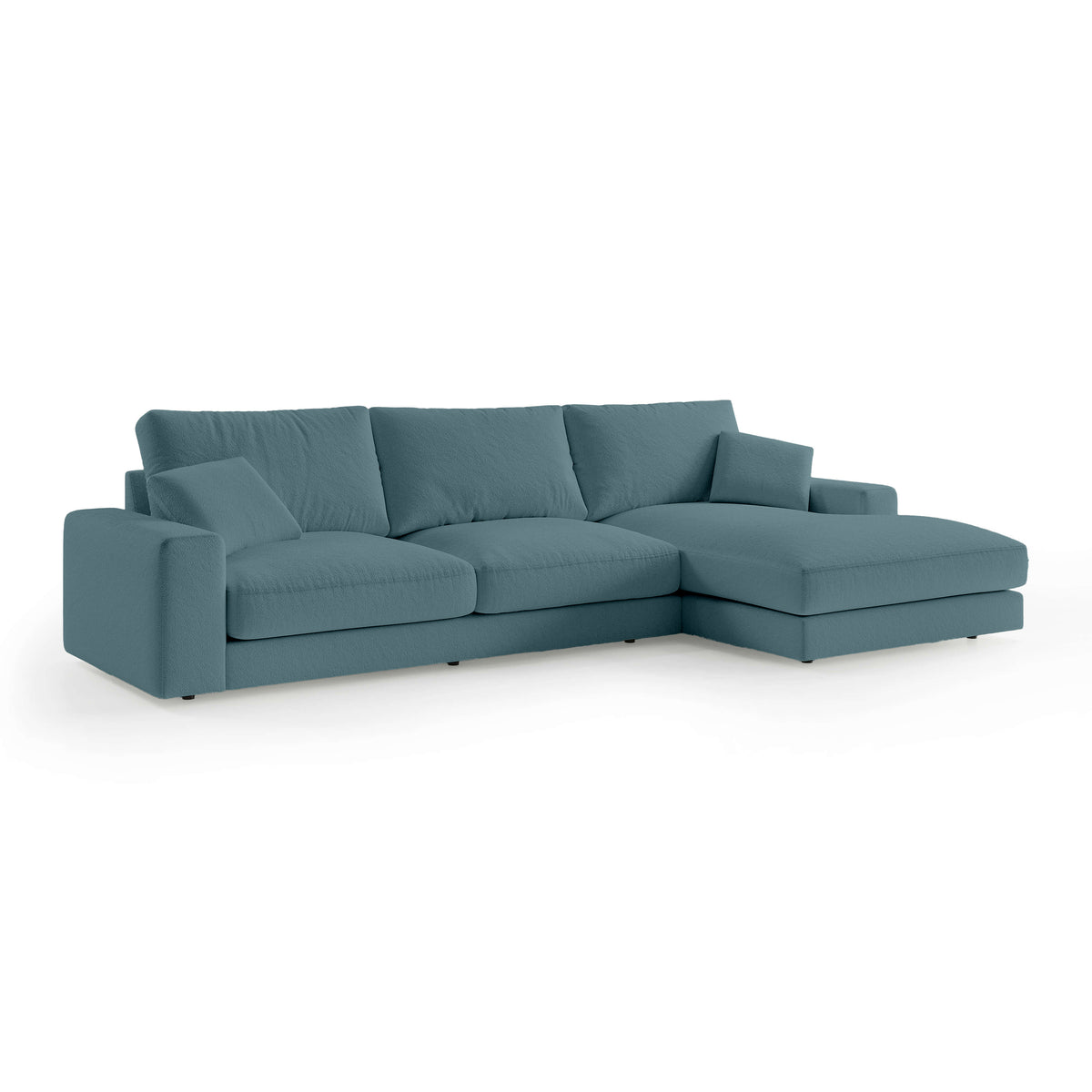 Harvesty 4–5 Seater Premium Corner Sofa, Minimalist Style – Right-Sided, Ocean Steel (ARAGON 75)