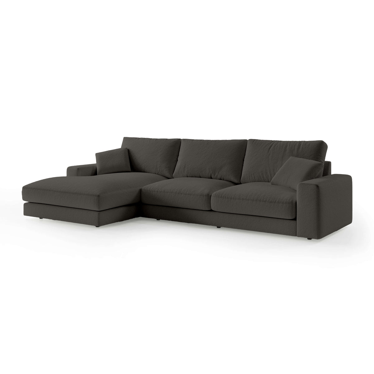 Harvesty 4–5 Seater Premium Corner Sofa, Minimalist Style – Left-Sided, Basalt Brown (ARAGON 97)