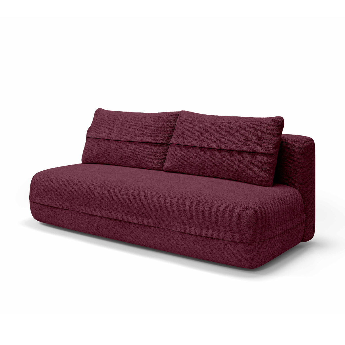 Lento 2 Seater Sofa Bed 206 cm, Minimalist Style – Ruby Ash (CREMONA 59)