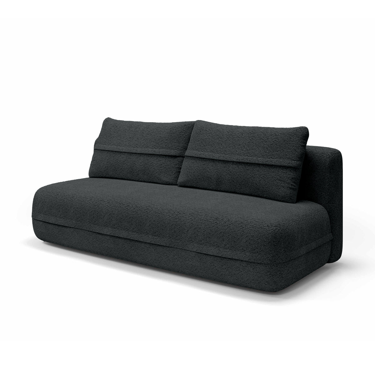 Lento 2 Seater Sofa Bed 206 cm, Minimalist Style – Charcoal Matte (CREMONA 97)