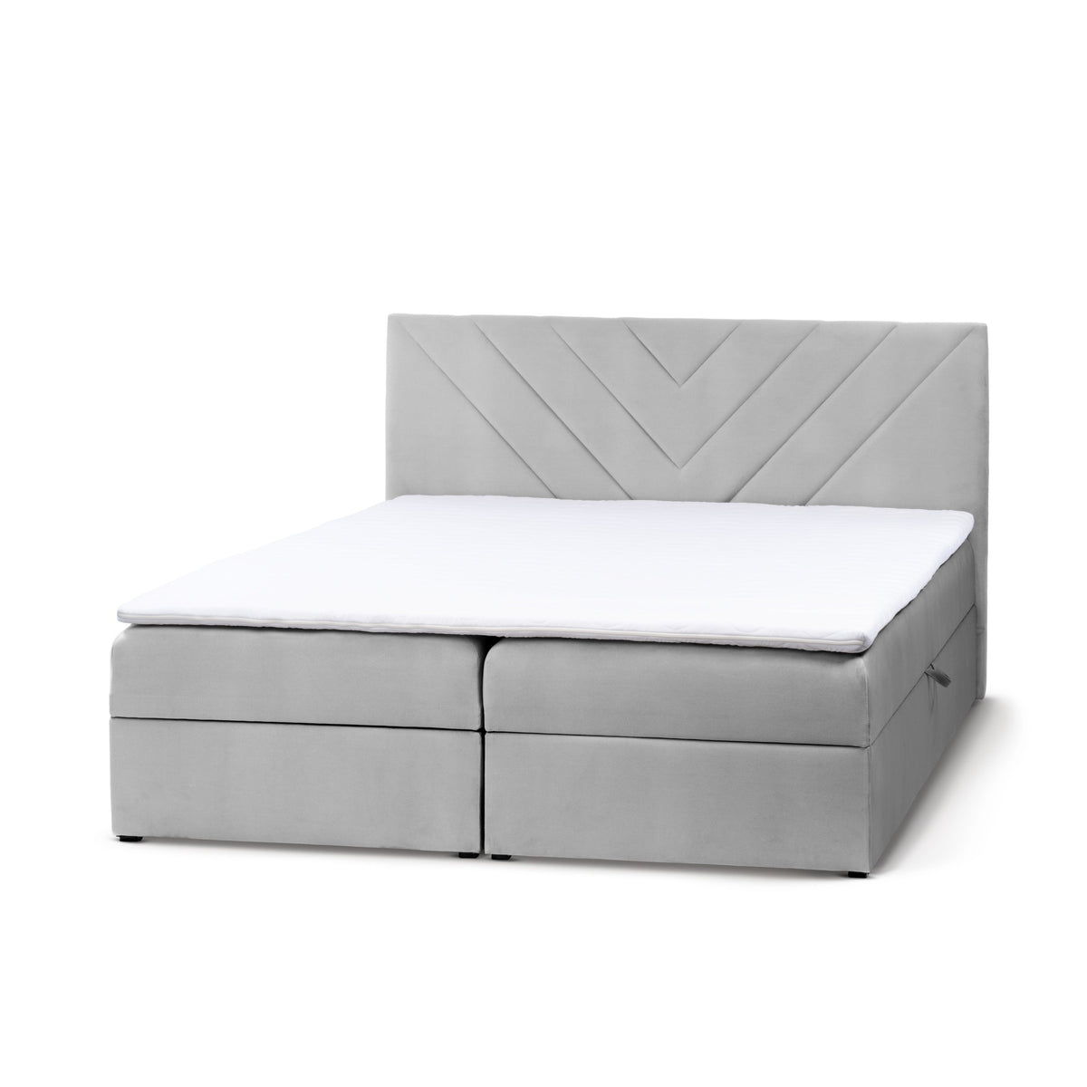 Lasy Continental Divan Bed with Topper, Modern Style – Ice Gray (CASABLANCA 2314), 200