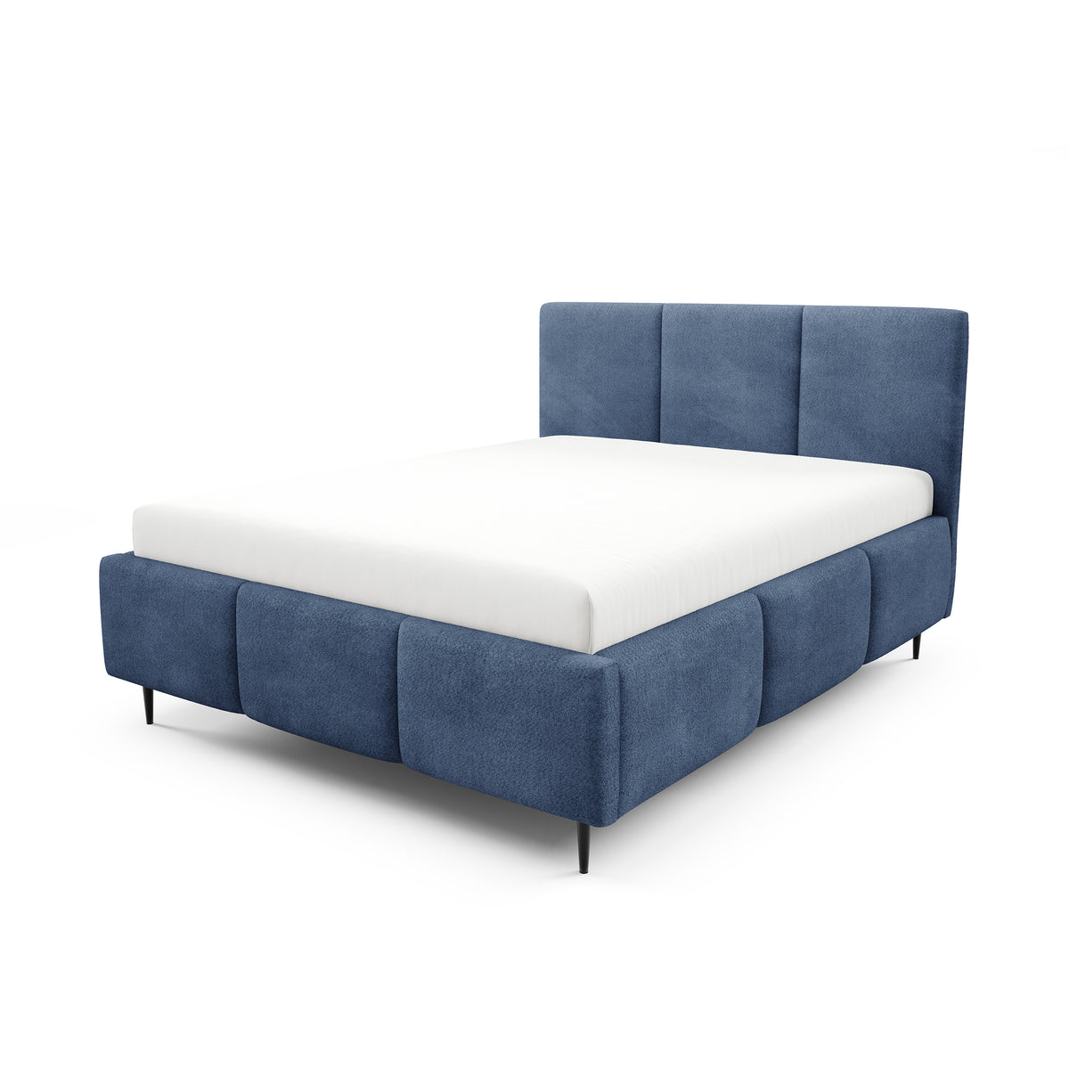 Melora Upholstered Ottoman Bed with Storage, Various Sizes in Modern Style, Coral Fabric – Ocean Depth (CORAL 05)