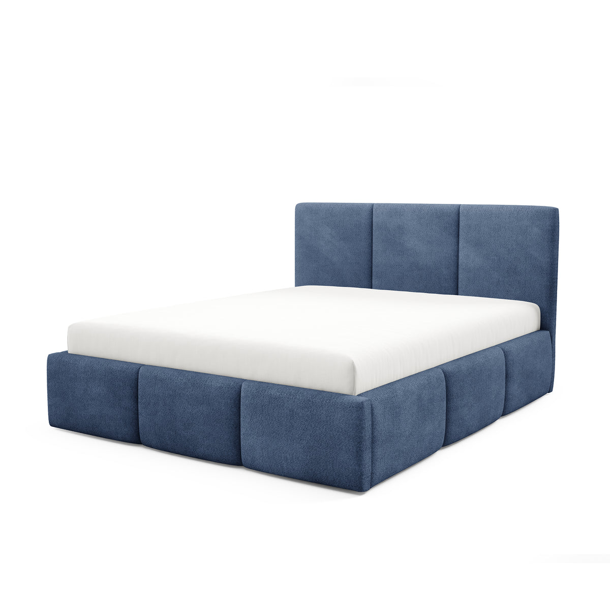 Melora Upholstered Ottoman Bed with Storage, Various Sizes in Modern Style, Coral Fabric – Ocean Depth (CORAL 05)