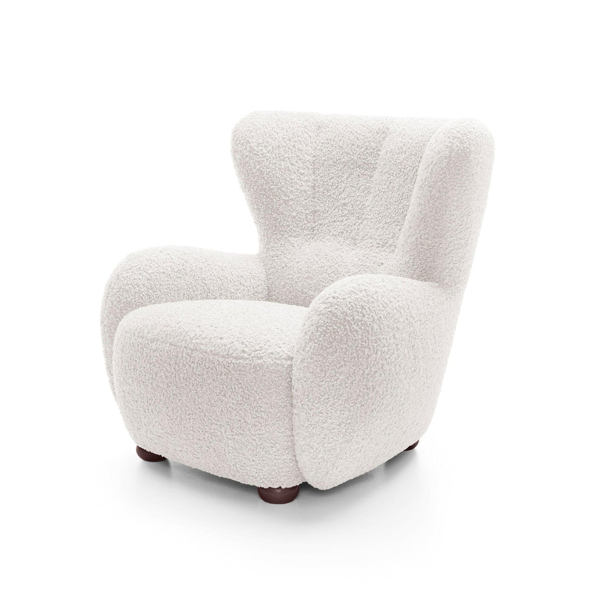 Tedi Armchair 88 cm, Scandinavian Style – Light Parchment (ROLF 04), Walnut