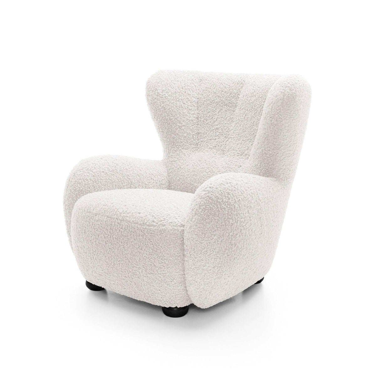 Tedi Armchair 88 cm, Scandinavian Style – Light Parchment (ROLF 04), Black