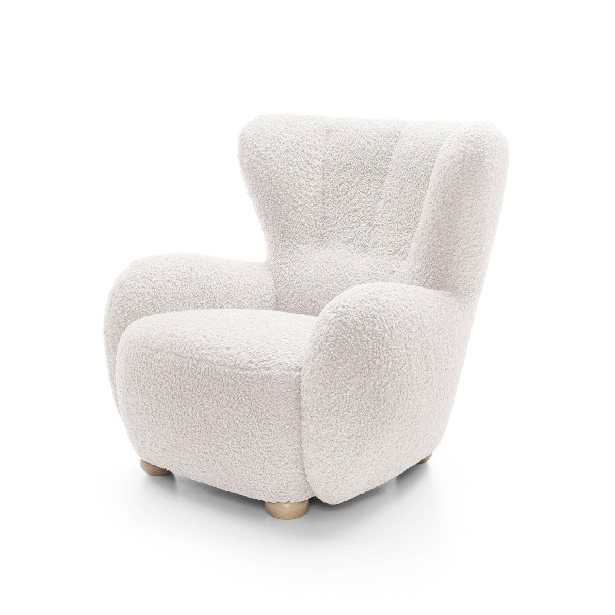 Tedi Armchair 88 cm, Scandinavian Style – Light Parchment (ROLF 04), Beech