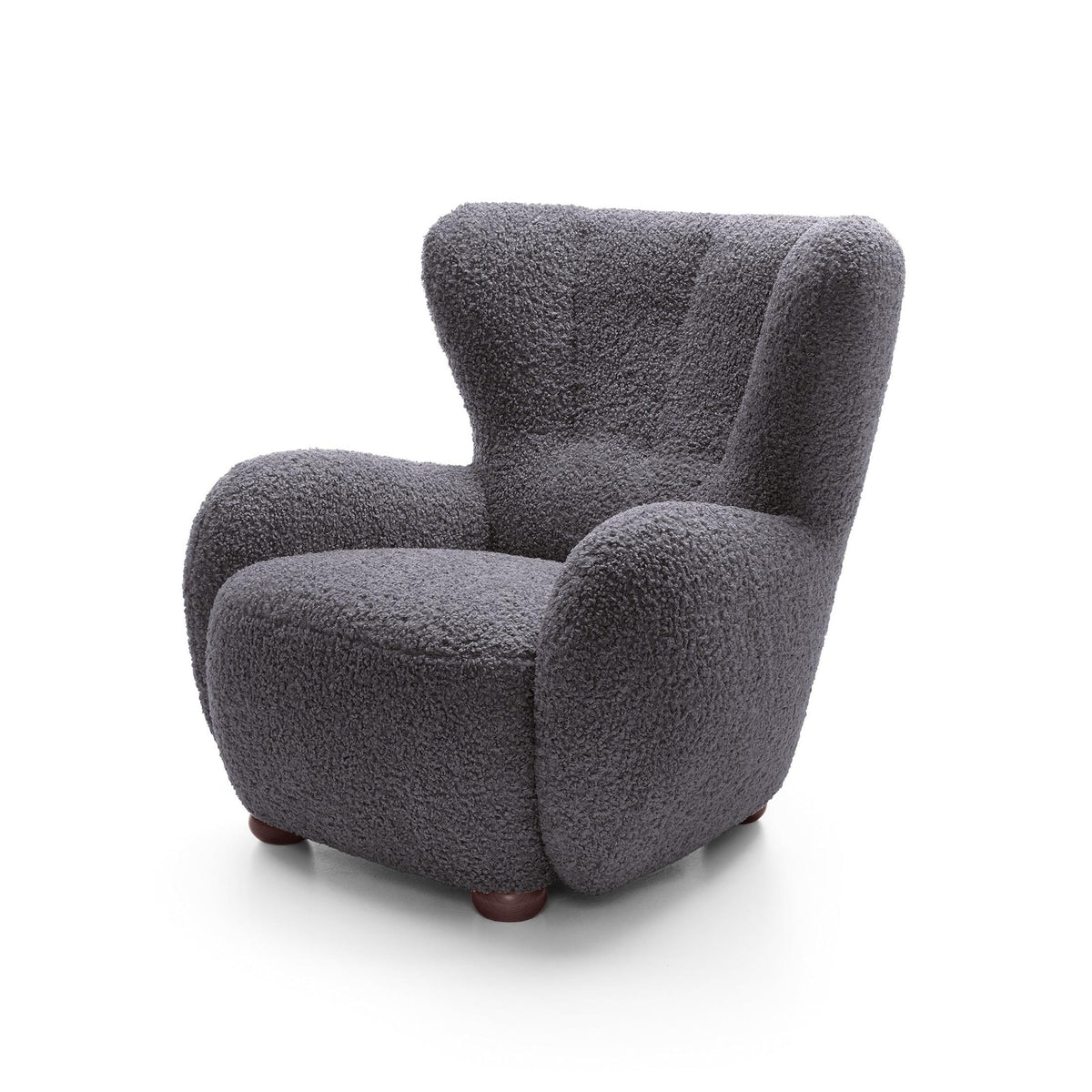 Tedi Armchair 88 cm, Scandinavian Style – Black Ebony (ROLF 08), Walnut