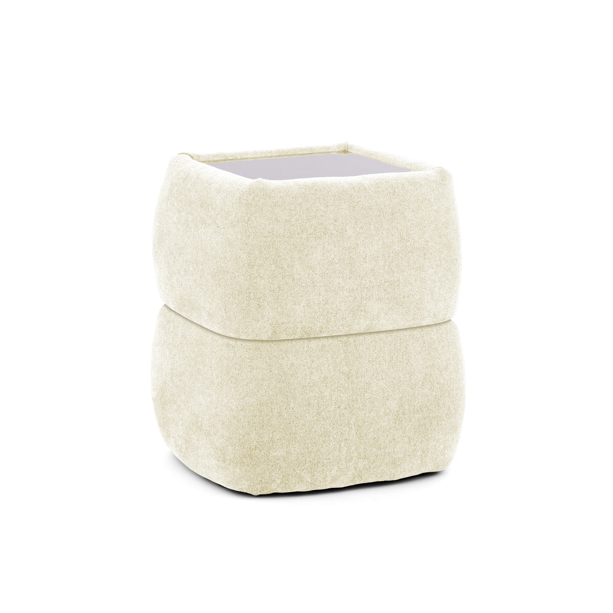 Puffra Bedside Table 47x53 Without Drawers, Minimalist Style – Sandy Cream (DOHA 02)