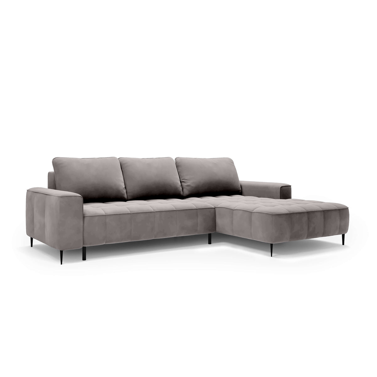 Francessco Corner Sofa with Bedding Storage 280 cm, Elegant Style – Right-Sided, Ash Beige (SALVADOR 17)