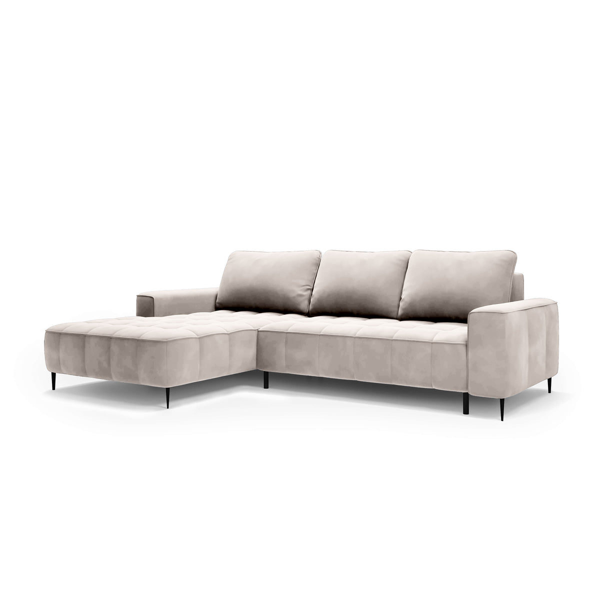 Francessco Corner Sofa with Bedding Storage 280 cm, Elegant Style – Left-Sided, Porcelain Cloud (SALVADOR 01)
